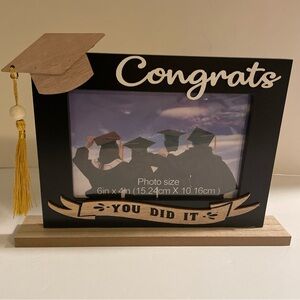 Wooden Graduation Picture Frame For 6”x 4” Pics New